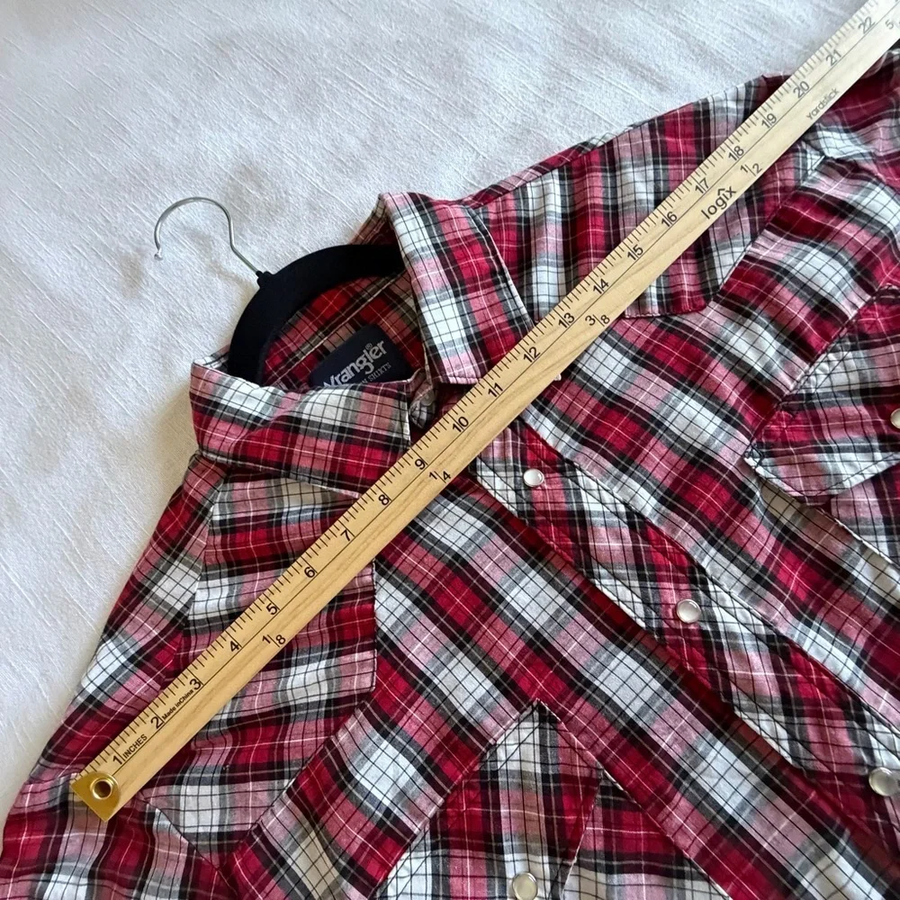 Wrangler Shirt Mens XL Plaid Western Pearl Snap Long Sleeve Equestrian Cowboy